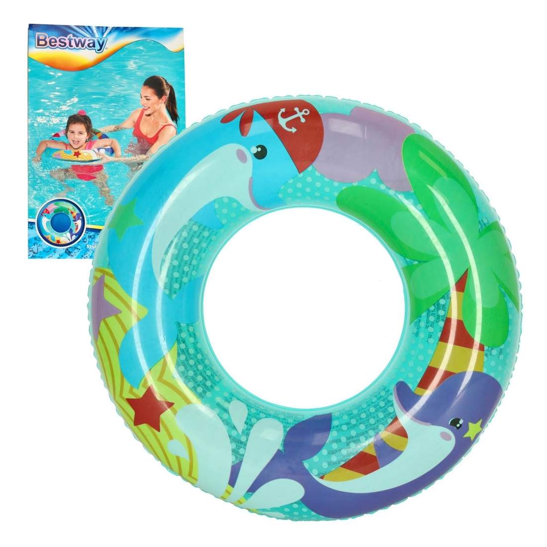 Uppblåsbart Barnhjul 51cm Delfinmotiv | Leksaker & Spel - Leksaker - Bad- & Vattenlek - Uppblåsbart | Pryloteket