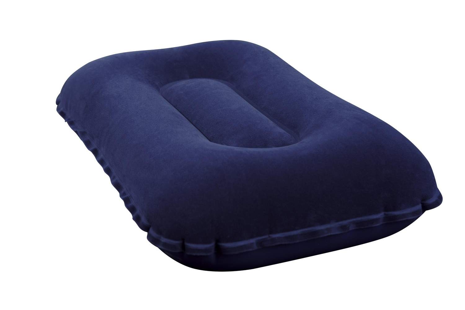 Travel oppustelig marineblå velour nakkepude