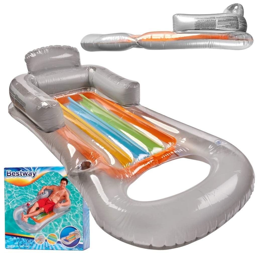 Oppustelig grå udendørs madrasstol