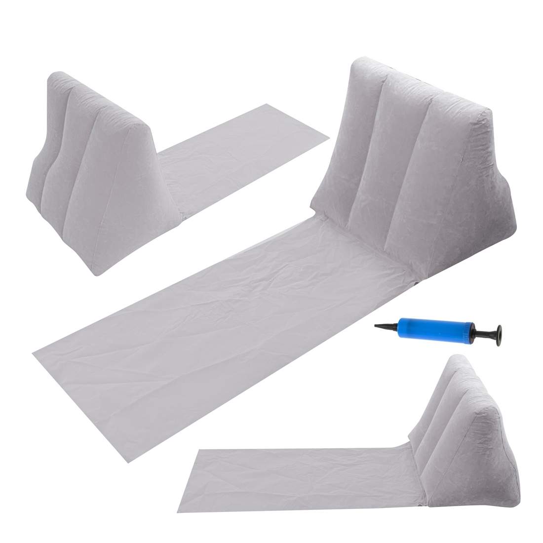 Uppblåsbar strandmatta med ryggstöd, grå | Hem & Hobby | Pryloteket