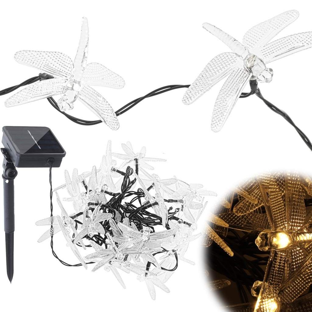 Vandtætte solcellelamper dragonfly LED 6,5m