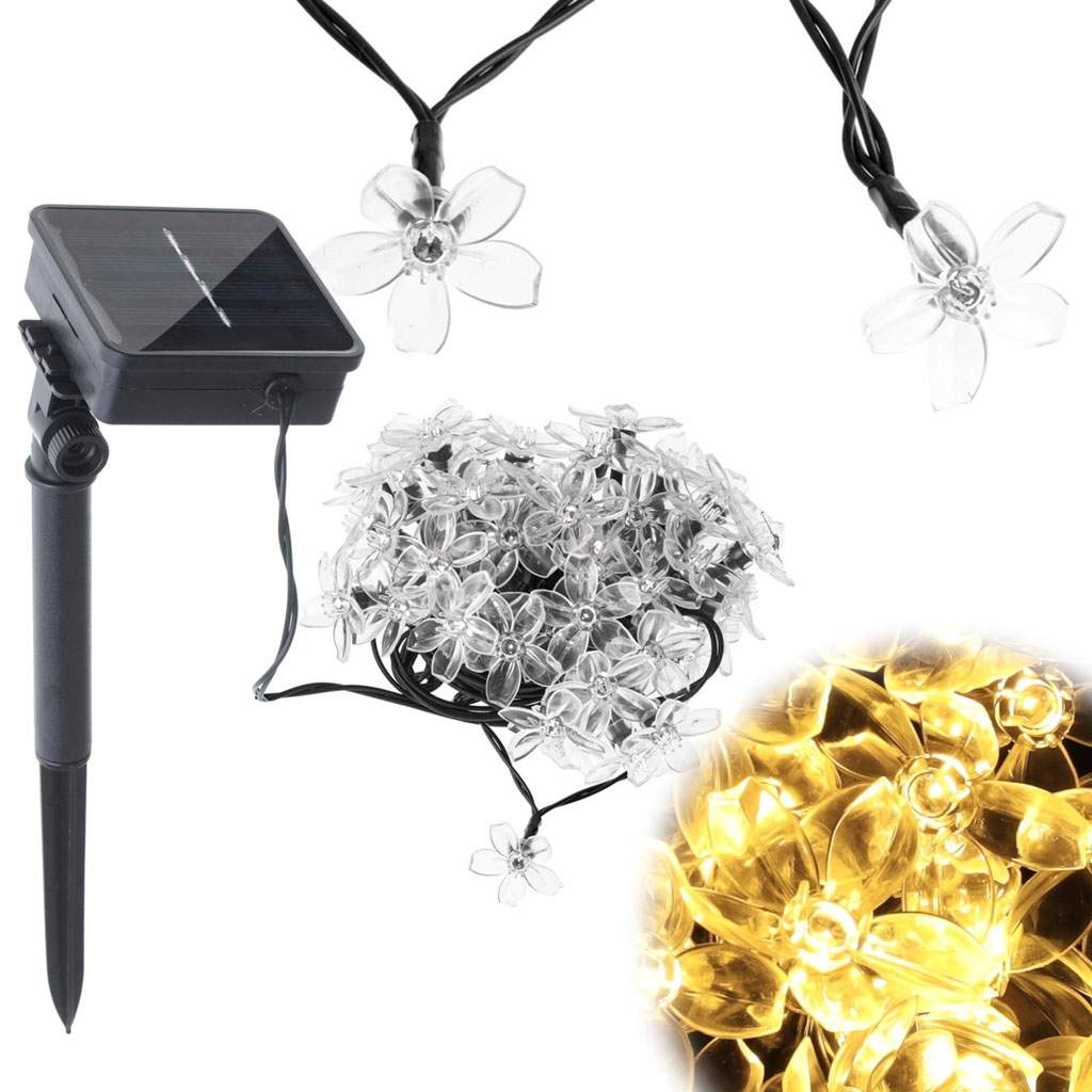 Vandtæt LED-havelys blomsterform 7m