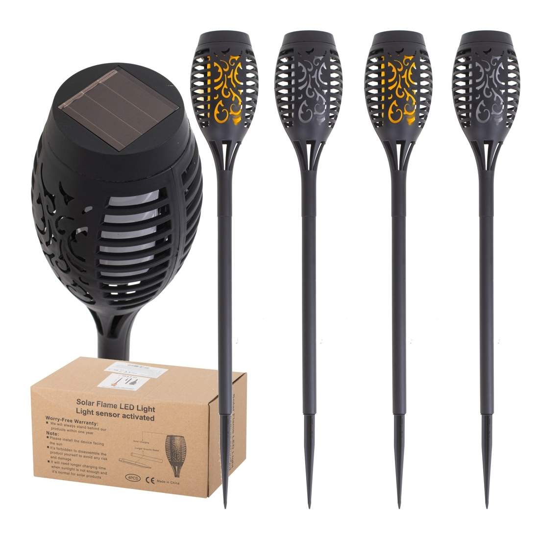 Facklaformade LED-trädgårdslampor 4-pack | Elektronik - Kablar & Adaptrar - Adaptrar & Signalomvandlare - USB | Pryloteket