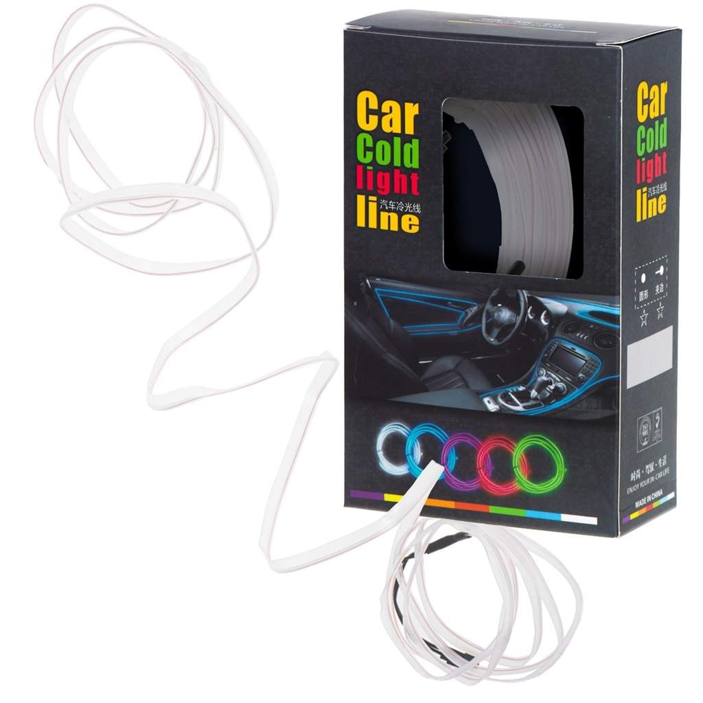 Hvid LED-belysning 3m USB/12V til hjem og bil