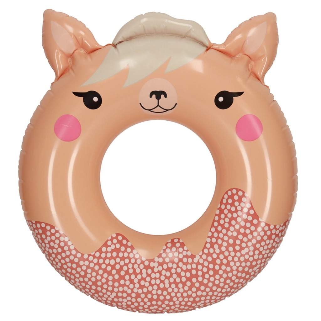 Pink svømmehjul med dyredesign til børn 8+