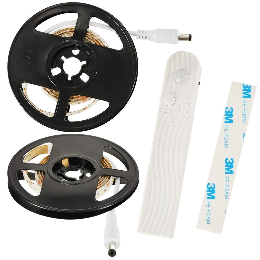 LED strip med bevægelsessensor, kølig hvid, 1m timer