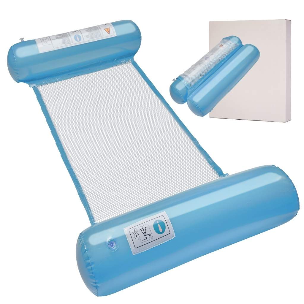 Blå oppustelig vandmadras til afslapning