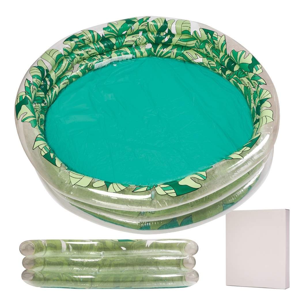 Stor oppustelig børnepool med bladmønster, 150 cm