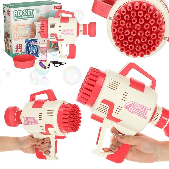 Sæbeboblepistol med væske og skål til børn