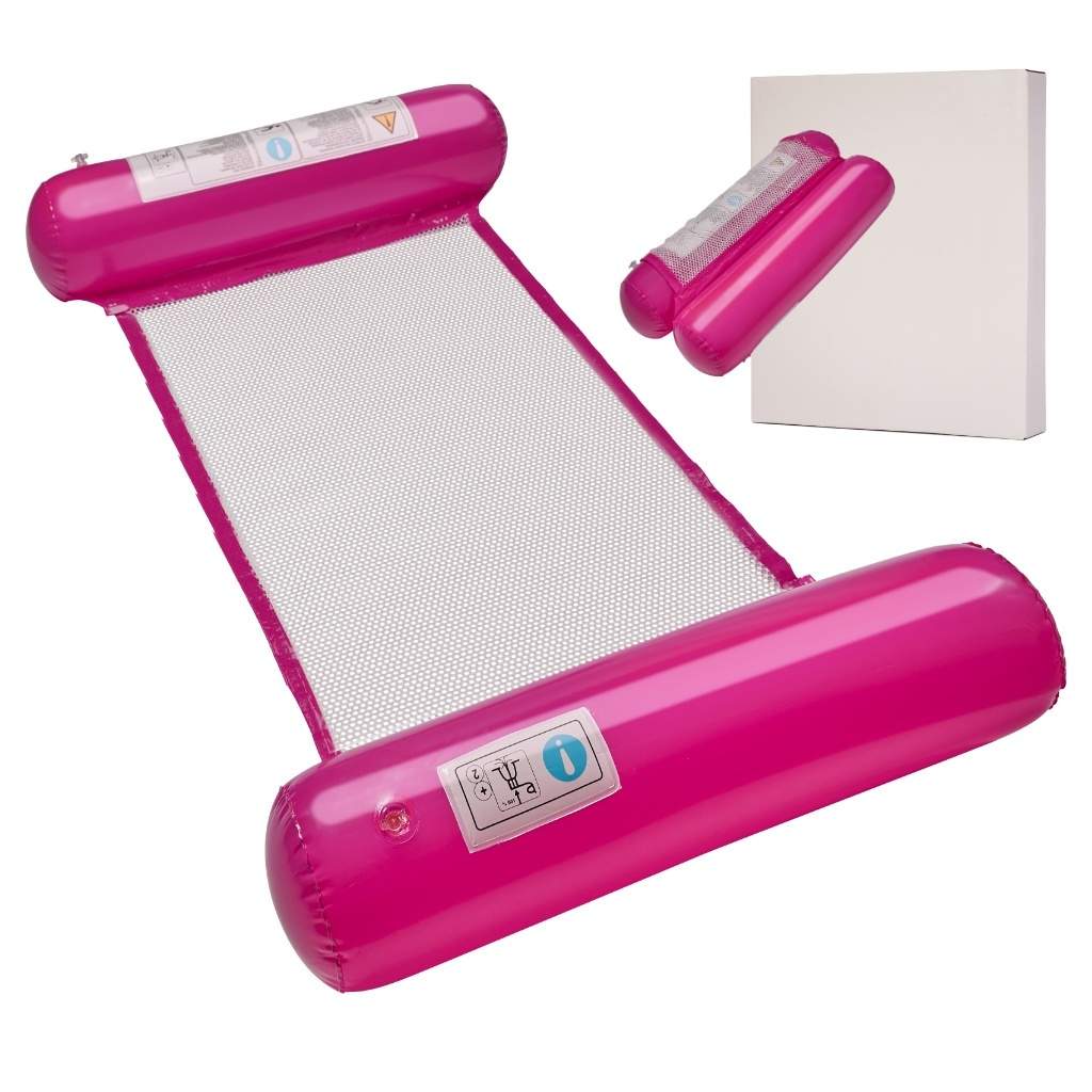 Pink oppustelig vandmadras til afslapning