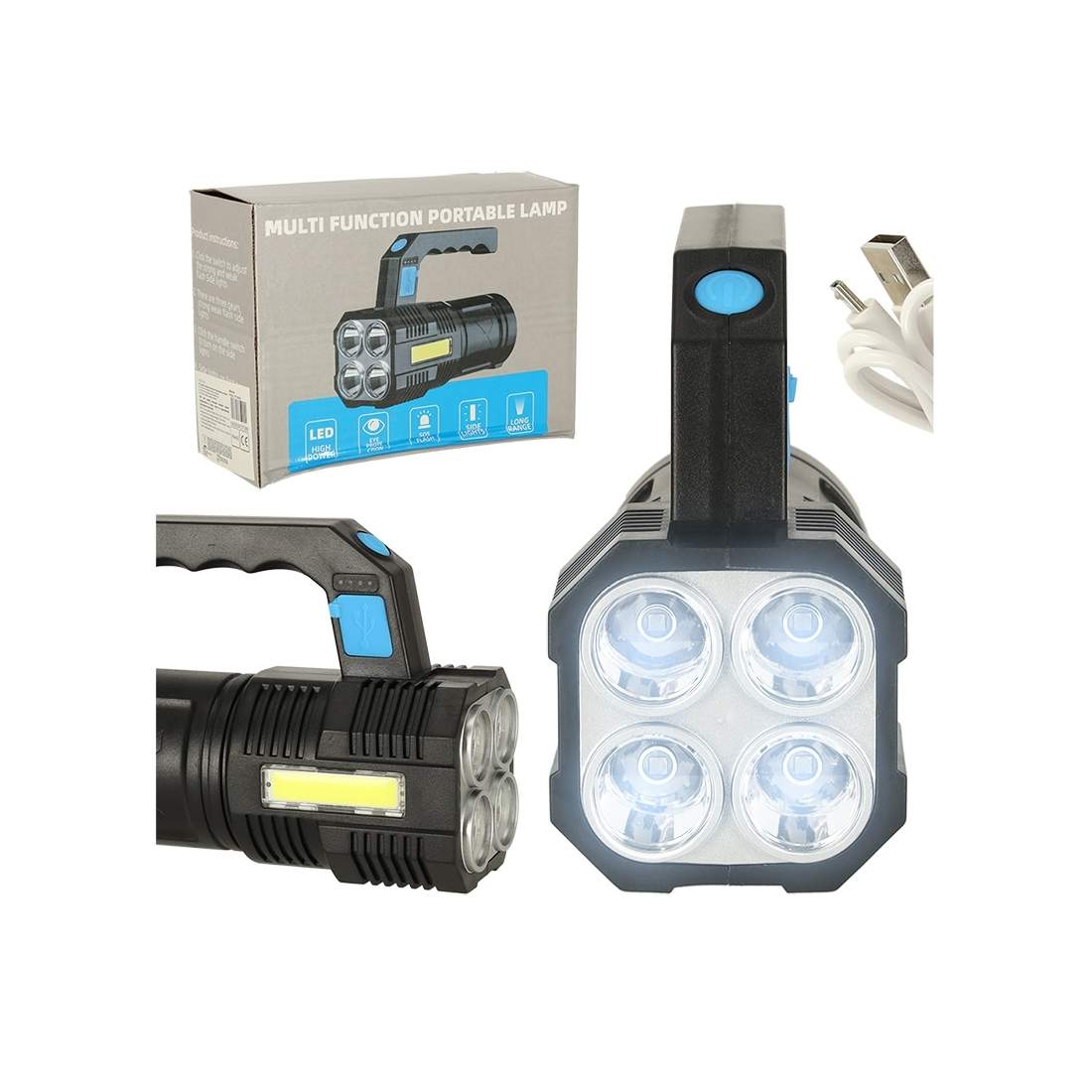 Laddningsbar taktisk LED-ficklampa 15 cm | Elektronik - Kablar & Adaptrar - Adaptrar & Signalomvandlare - USB | Pryloteket