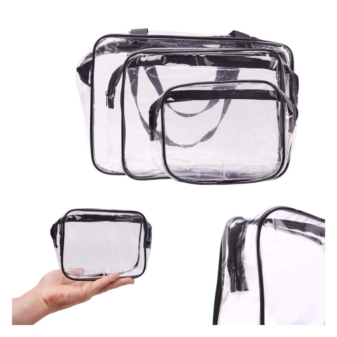 Transparenta Resesminkväskor i 3 Storlekar | Hälsa & Skönhet - Smink & Tillbehör - Sminktillbehör - Sminkväskor | Pryloteket