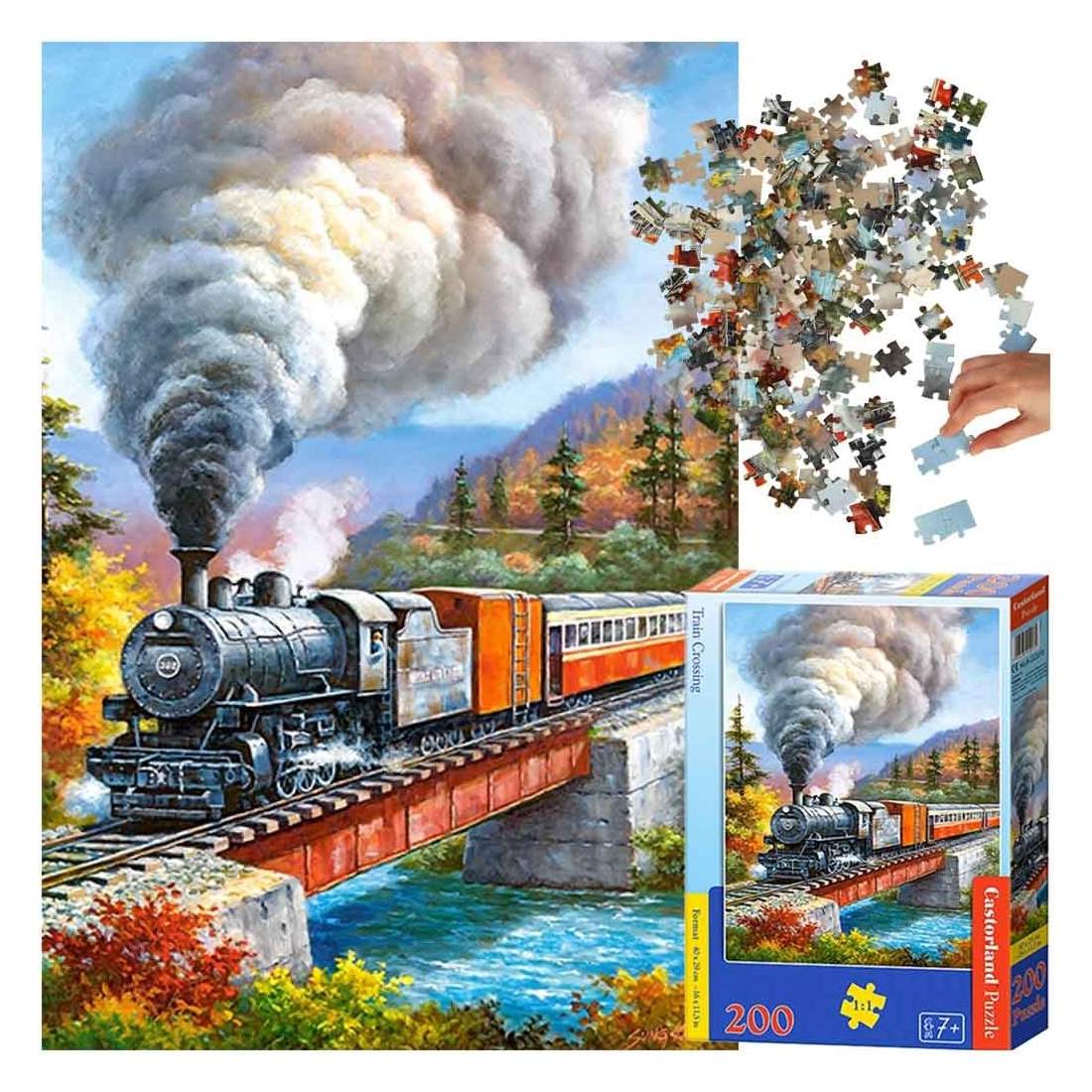 Pussel 200 bitar - Tågkorsning Scen | Hälsa & Skönhet - Personvård - Vård & Rehabilitering - Hållning | Pryloteket