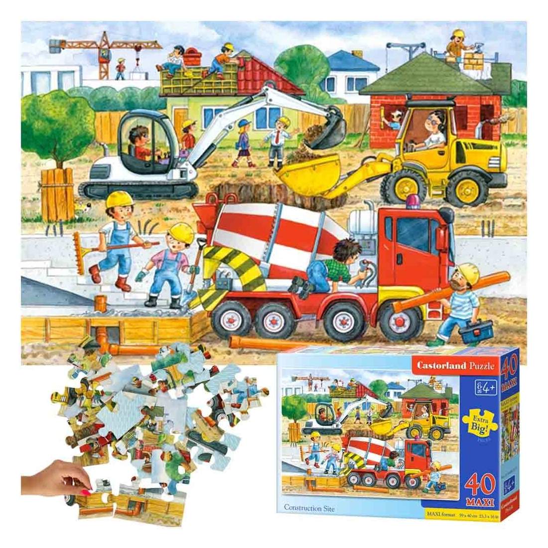 Maxi Pussel 40 Bitar - Byggarbetsplats Barn | Hälsa & Skönhet - Personvård - Vård & Rehabilitering - Hållning | Pryloteket