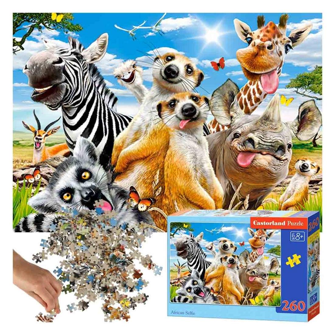 Pussel 260 bitar - Afrikanska djur selfie | Hälsa & Skönhet - Personvård - Vård & Rehabilitering - Hållning | Pryloteket