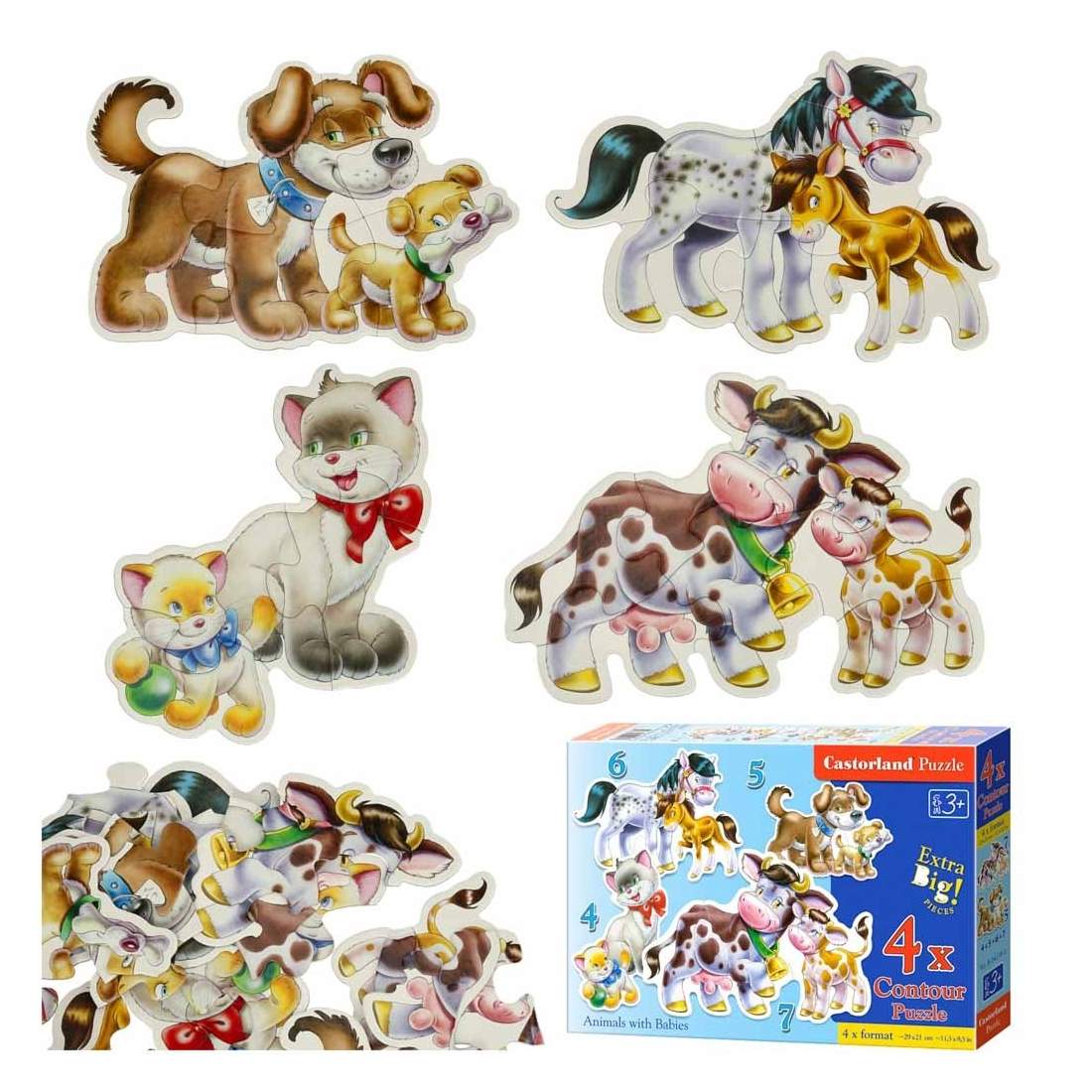 Pussel 4-i-1 Djur & Bebisar - Lärande Lek | Hälsa & Skönhet - Personvård - Vård & Rehabilitering - Hållning | Pryloteket