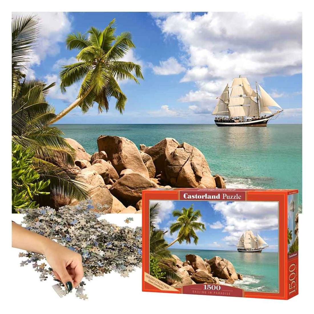 Pussel 1500 bitar - Segelbåt i tropiskt paradis | Hälsa & Skönhet - Personvård - Vård & Rehabilitering - Hållning | Pryloteket