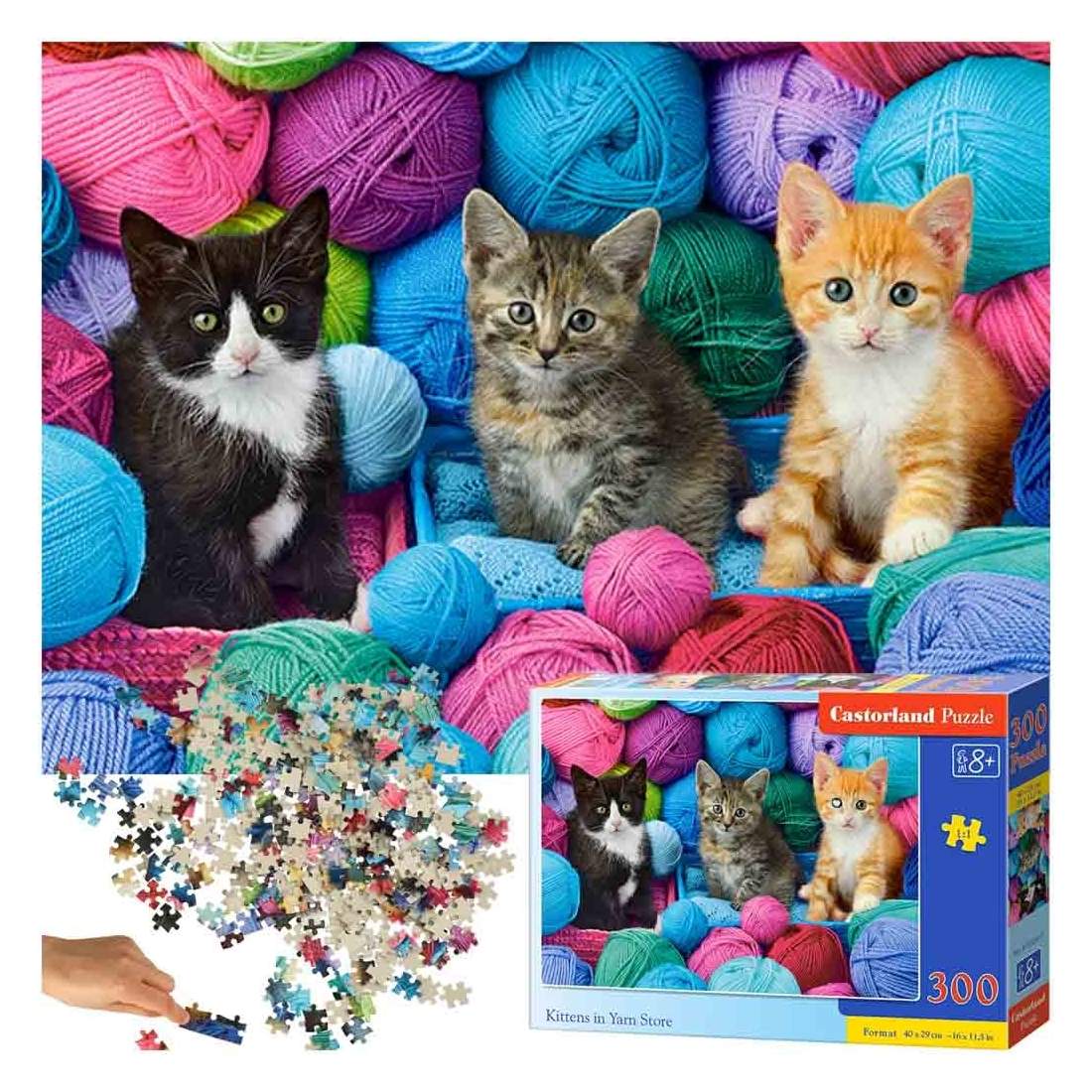 Pussel 300 bitar - Kattungar i Garnaffär | Hälsa & Skönhet - Personvård - Vård & Rehabilitering - Hållning | Pryloteket