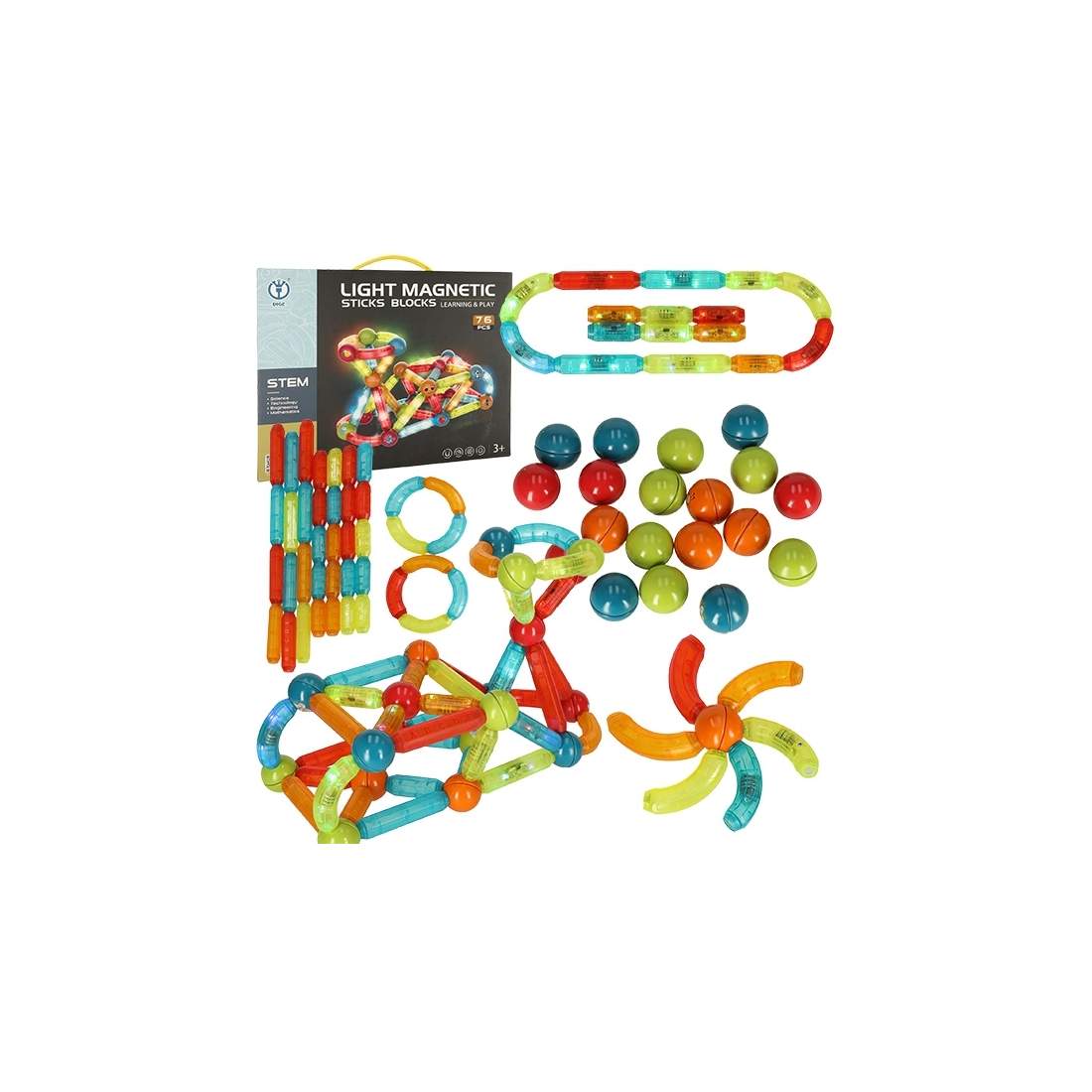Magnetiska lysande byggklossar - 76 delar | Hem & Hobby - Hem & Hushåll - Kök - Köksredskap - Lock | Pryloteket