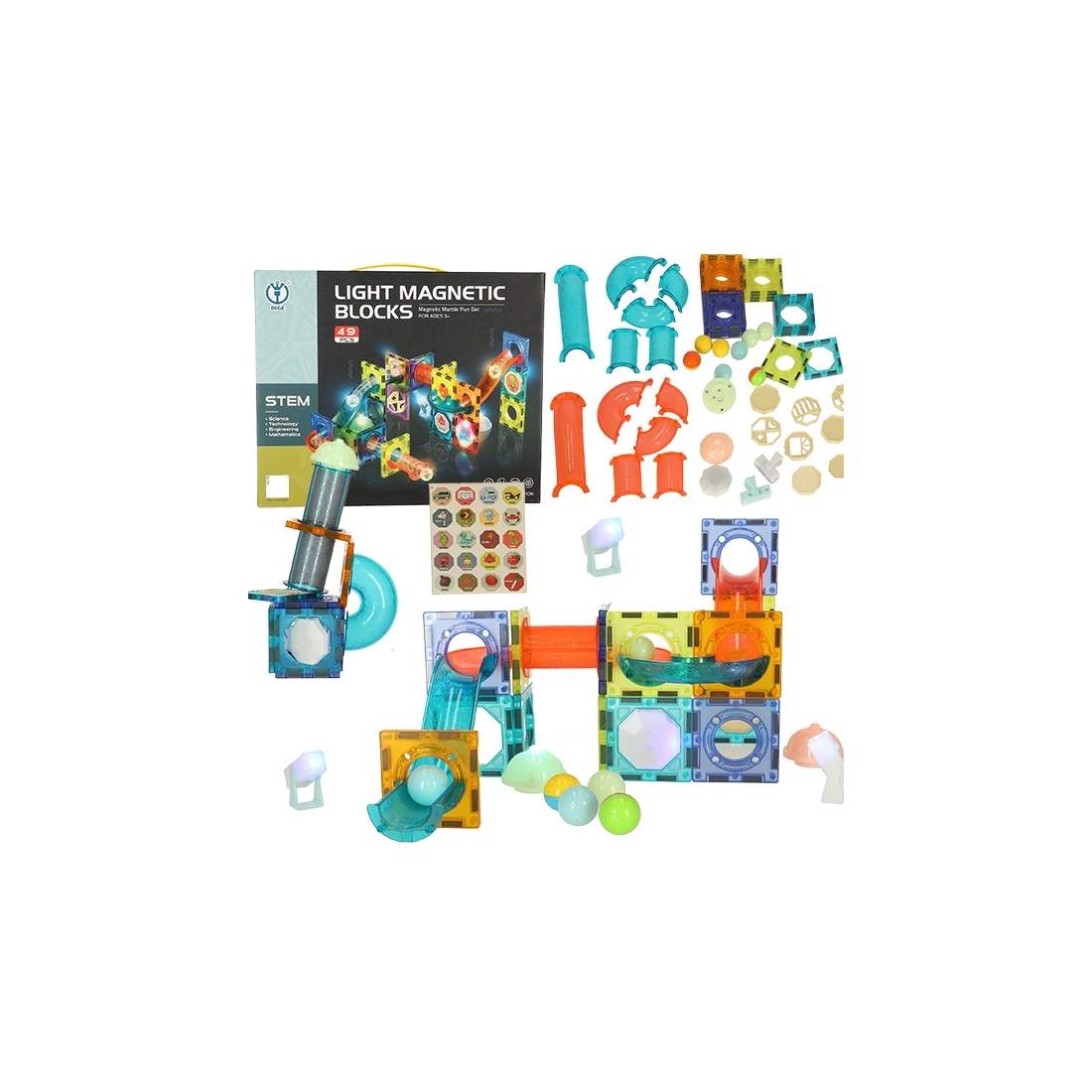 Glödande Magnetblock 49 delar - Utvecklande Lek | Hem & Hobby - Hem & Hushåll - Kök - Köksredskap - Lock | Pryloteket