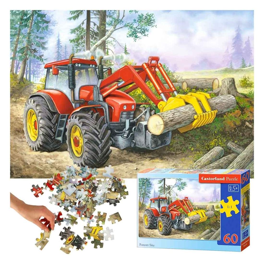 Pussel 60 bitar - Skogstraktor med grip | Leksaker & Spel - Leksaker - Pussel | Pryloteket