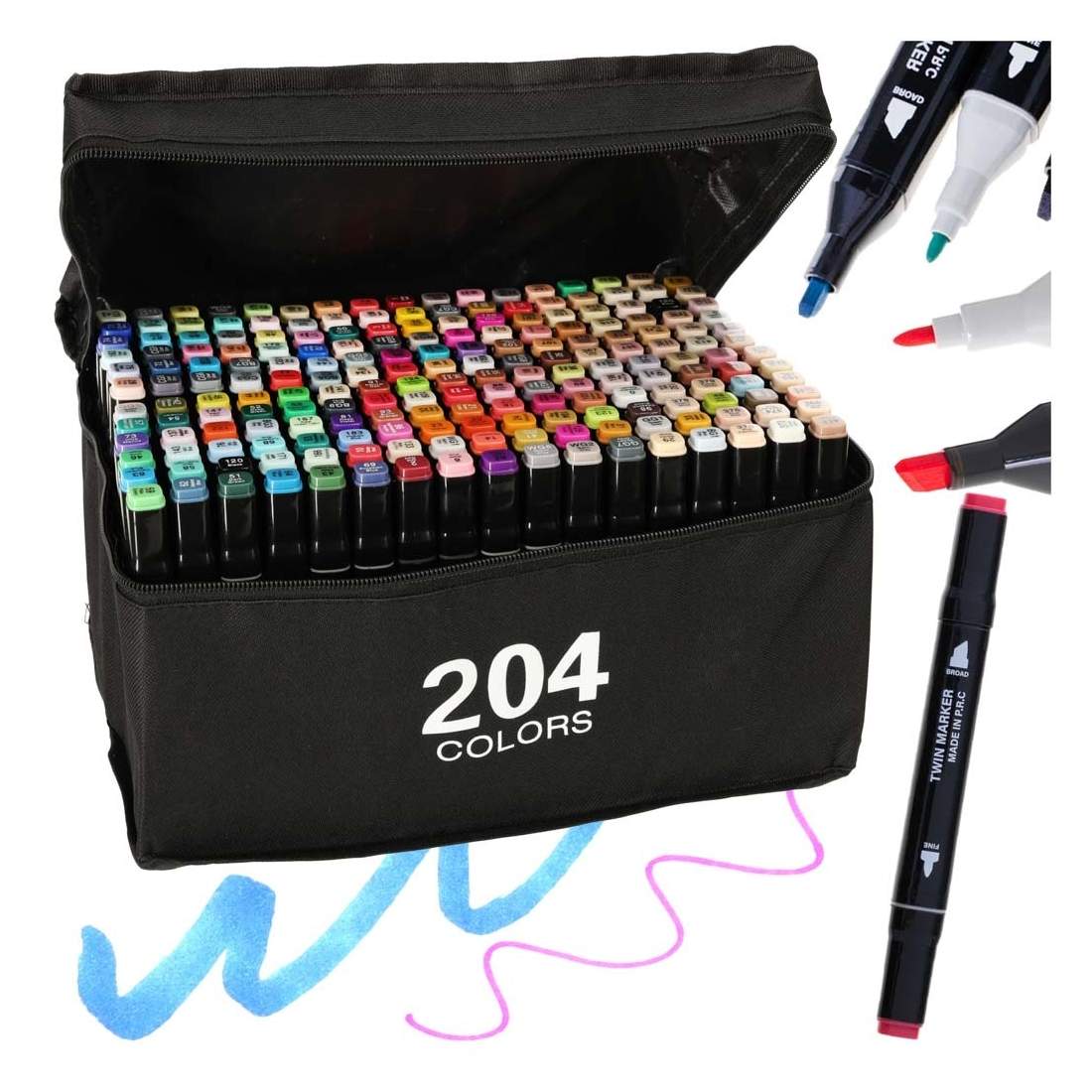 204 Alkoholbaserade Markörer, Dubbel Spets med Stativ | Elektronik - Tillbehör Mobil & Surfplatta - Surfplatta Tillbehör - Stativ | Pryloteket