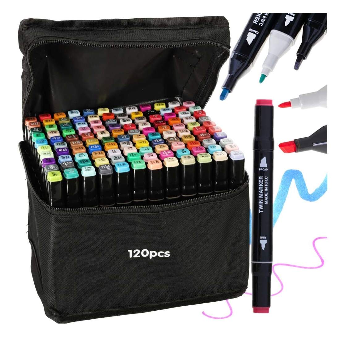 Alkoholmarkörer 120-pack Dubbel Spets med Fodral | Elektronik - Tillbehör Mobil & Surfplatta - Surfplatta Tillbehör - Stativ | Pryloteket