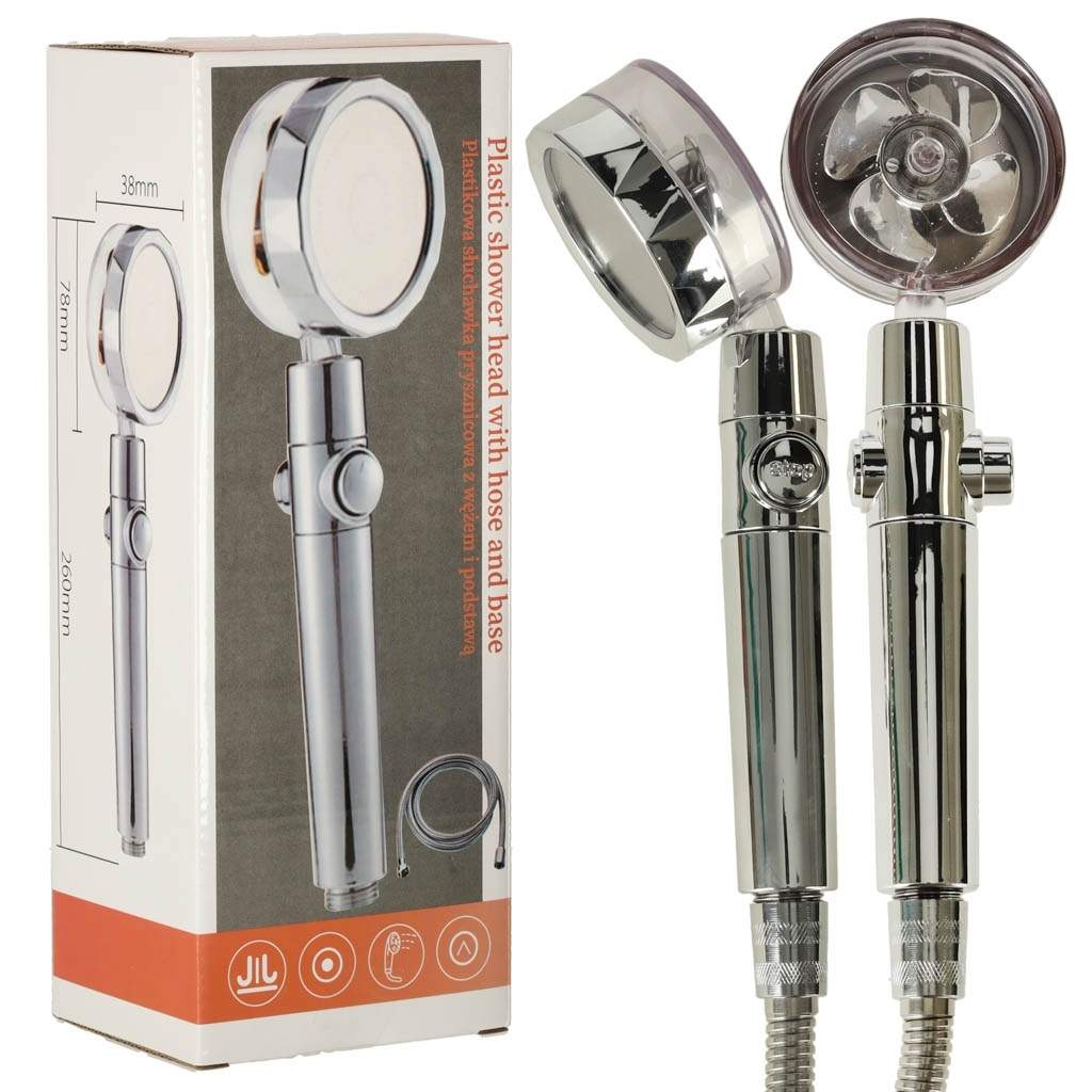 Turbine brusehoved Sølv med Filter & Fastener