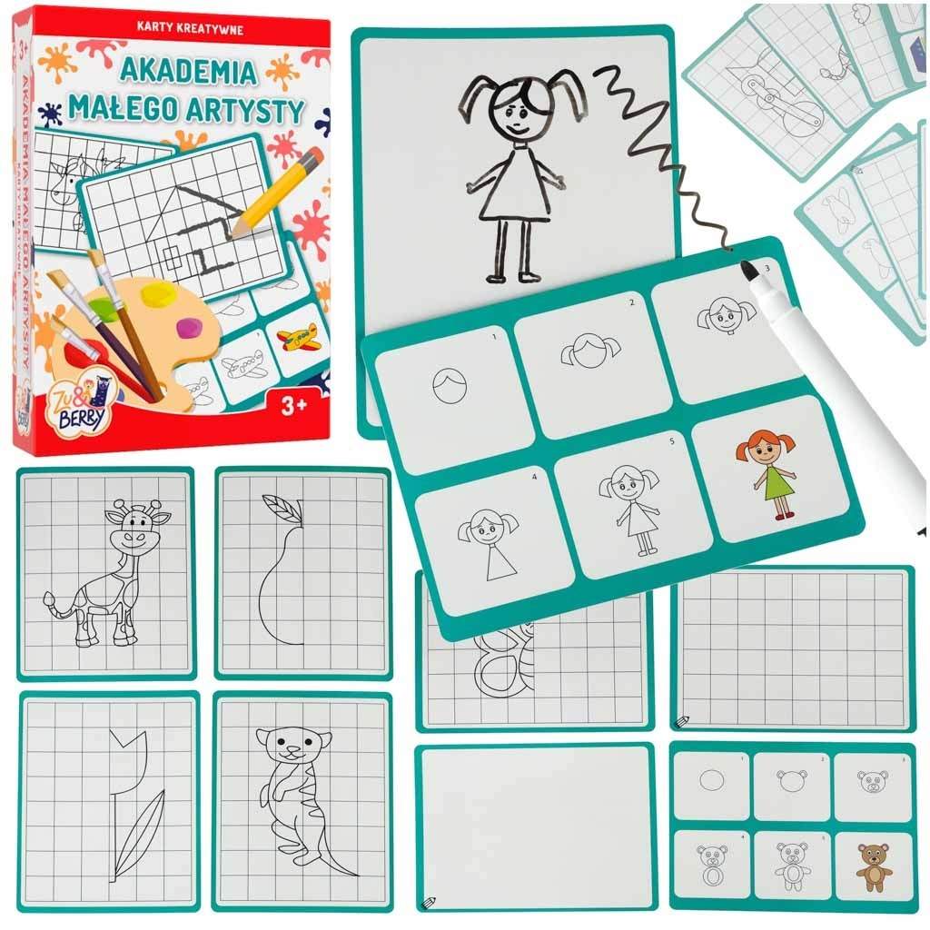 Vaskbare tegnekort til børn 3+ år