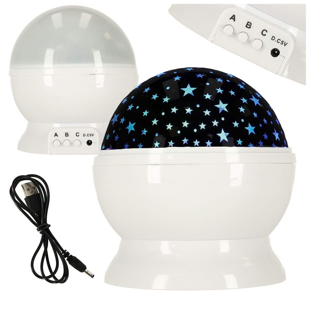 White Star Projektor Natlampe USB/Batteri