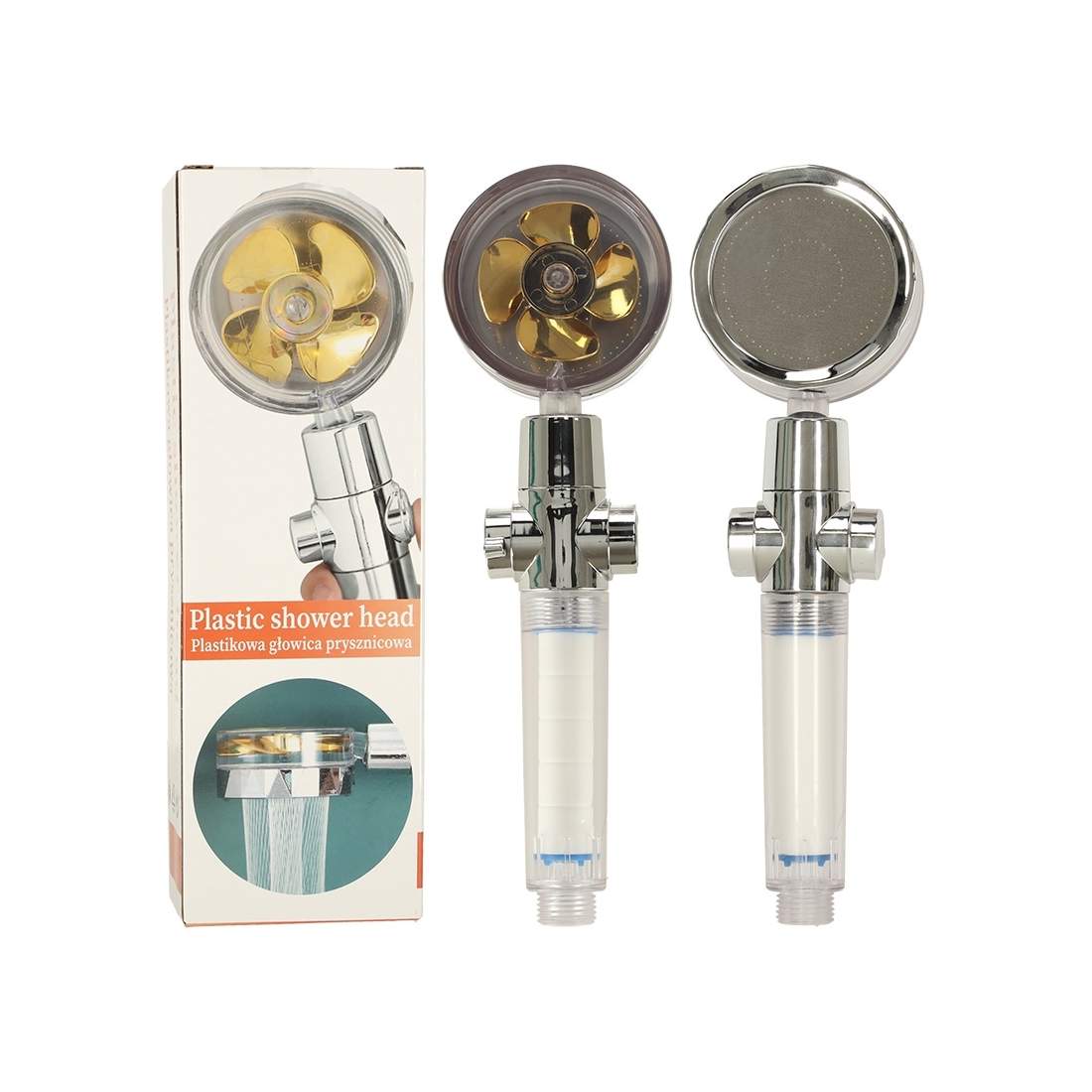 Guldfärgad Turbinduschlur med Vattenfilter, 26 cm | Hem & Hobby - Hem & Hushåll - Badrum | Pryloteket