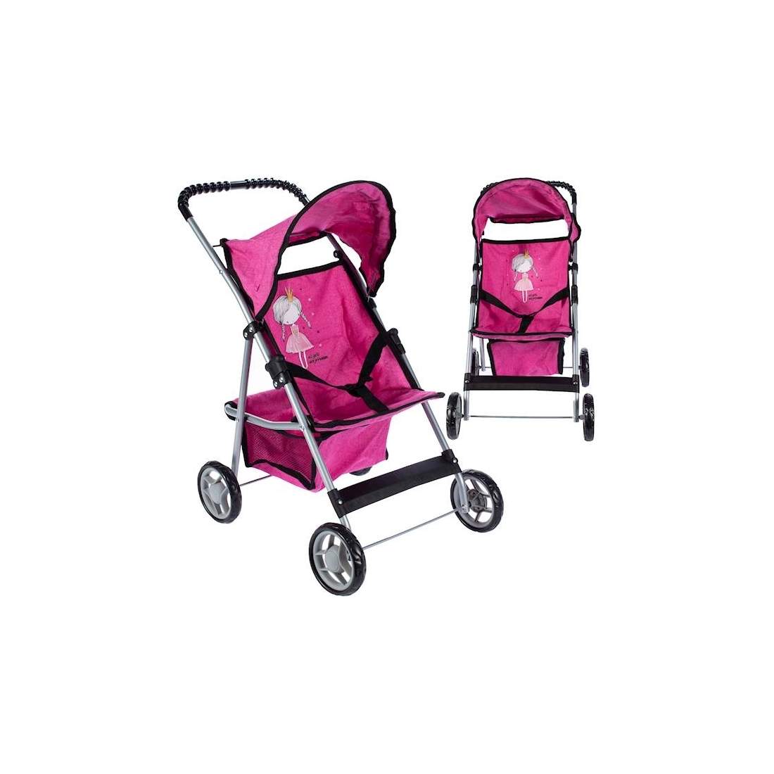 Rosa dockvagn med kapell och säkerhetsbälten | Elektronik - Tillbehör Mobil & Surfplatta - Mobiltillbehör - Mobilkablar - Tillbehör | Pryloteket