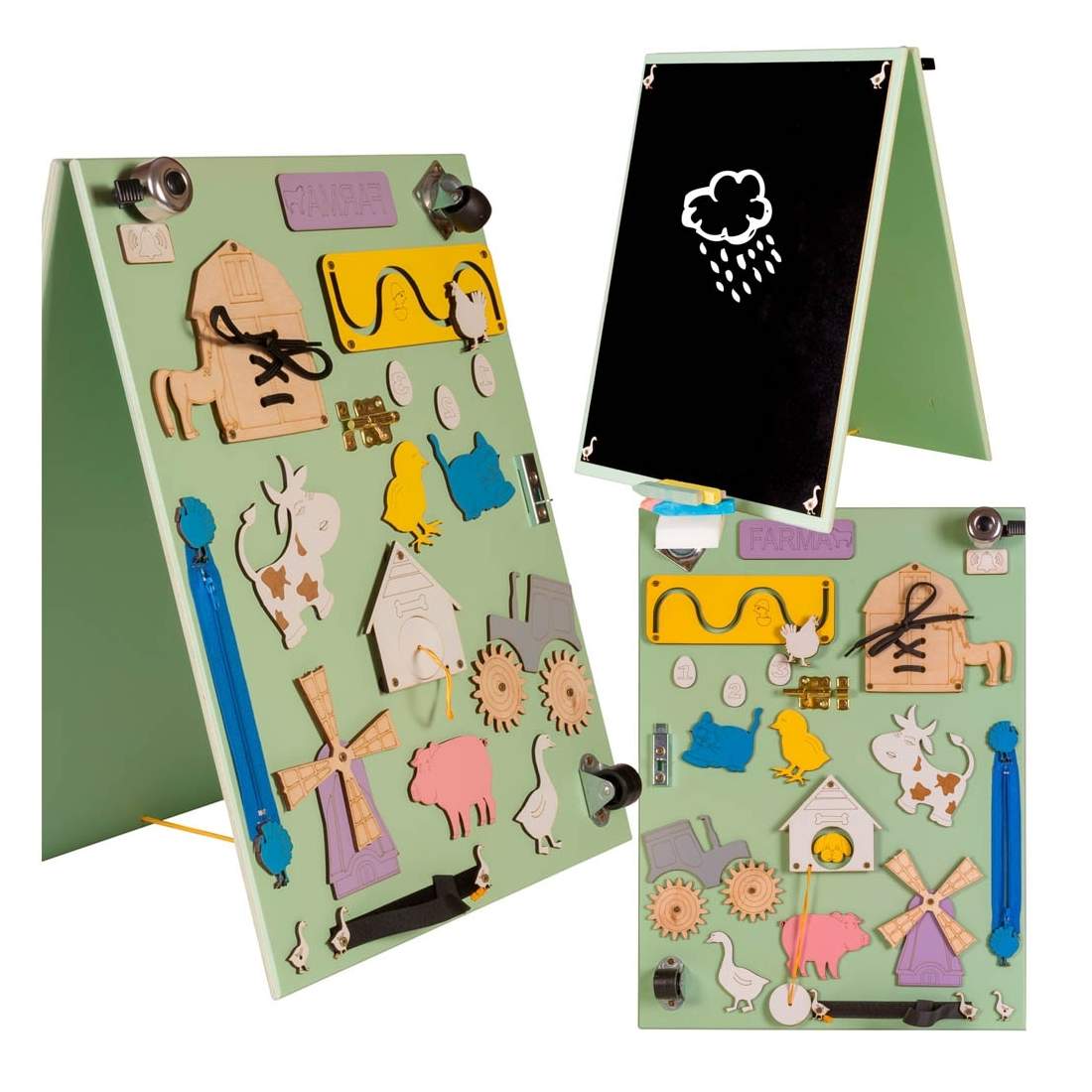 Färgglad gårdstavla med krityta i trä | Hem & Hobby | Pryloteket