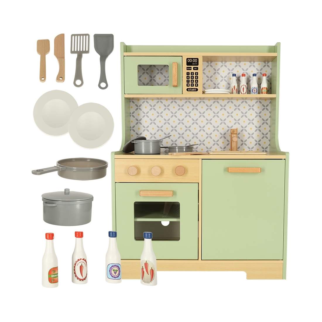 Barnkök i trä med ugn och mikrovågsugn | Elektronik - Tillbehör Mobil & Surfplatta - Mobiltillbehör - Mobilkablar - Tillbehör | Pryloteket