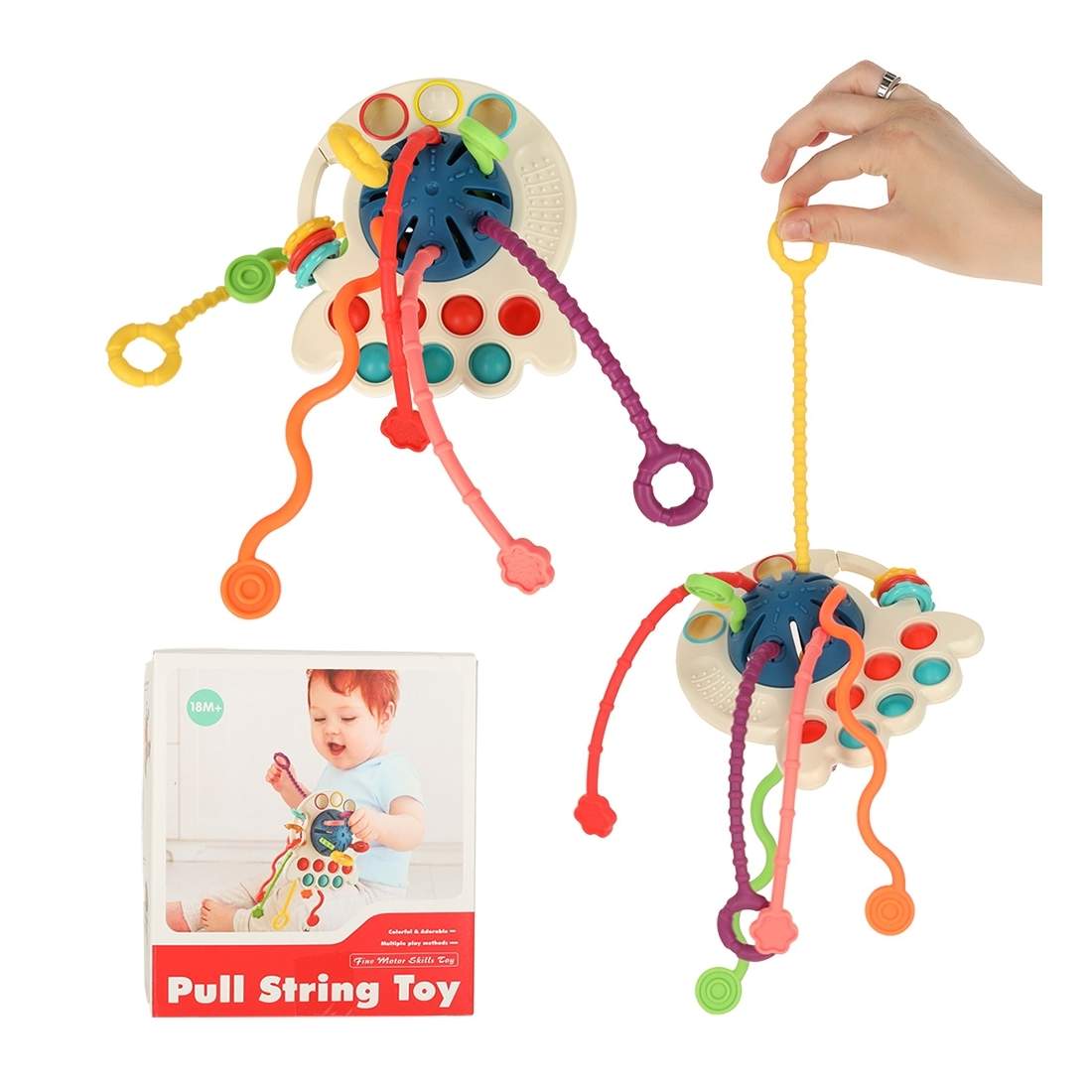 Blå Babybitring med Silikonsnören, 18m+ | Hem & Hobby - Hem & Hushåll - Kök - Köksredskap - Lock | Pryloteket