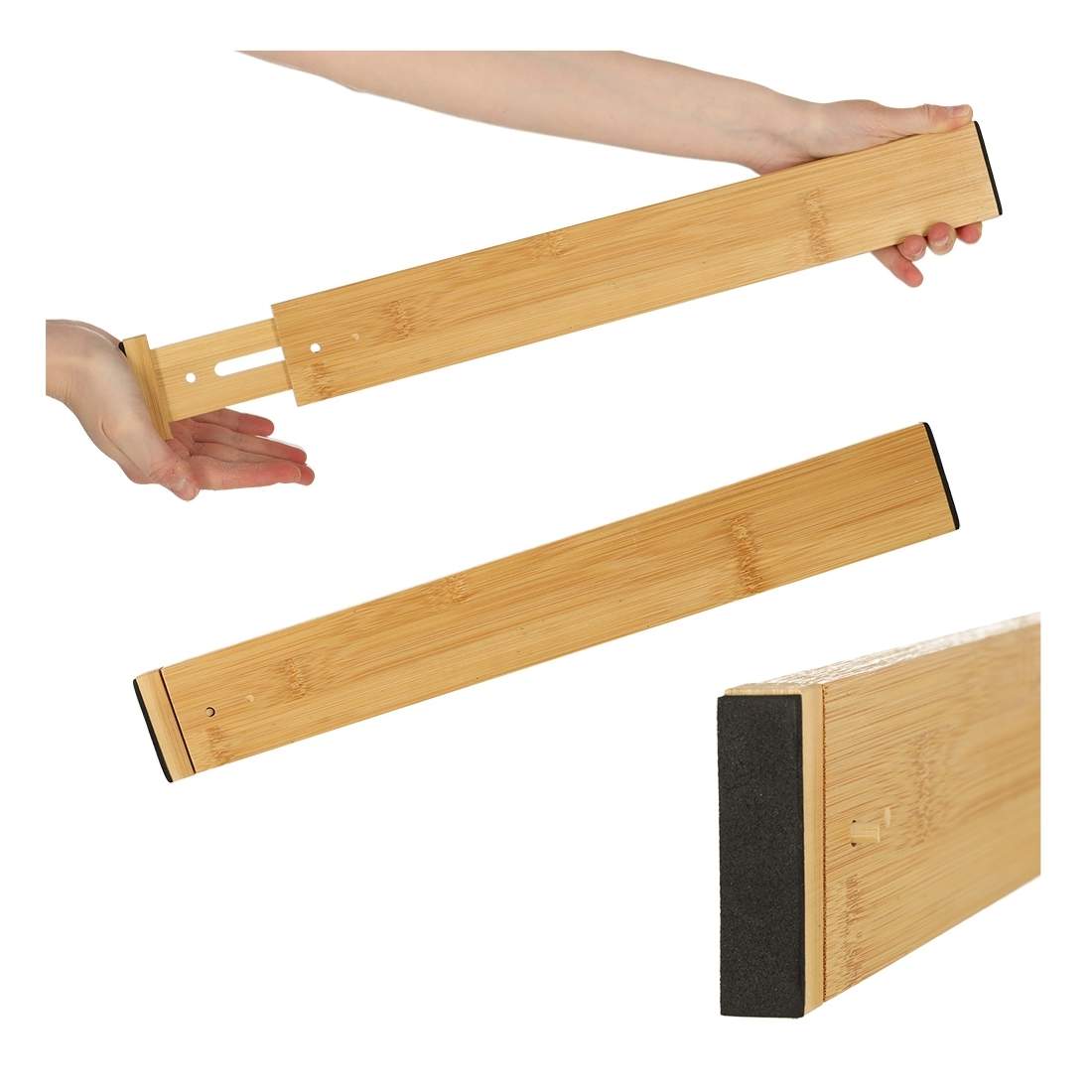 Vit Bambulådseparator med Repfri Svamp, 56,5 cm | Hem & Hobby | Pryloteket