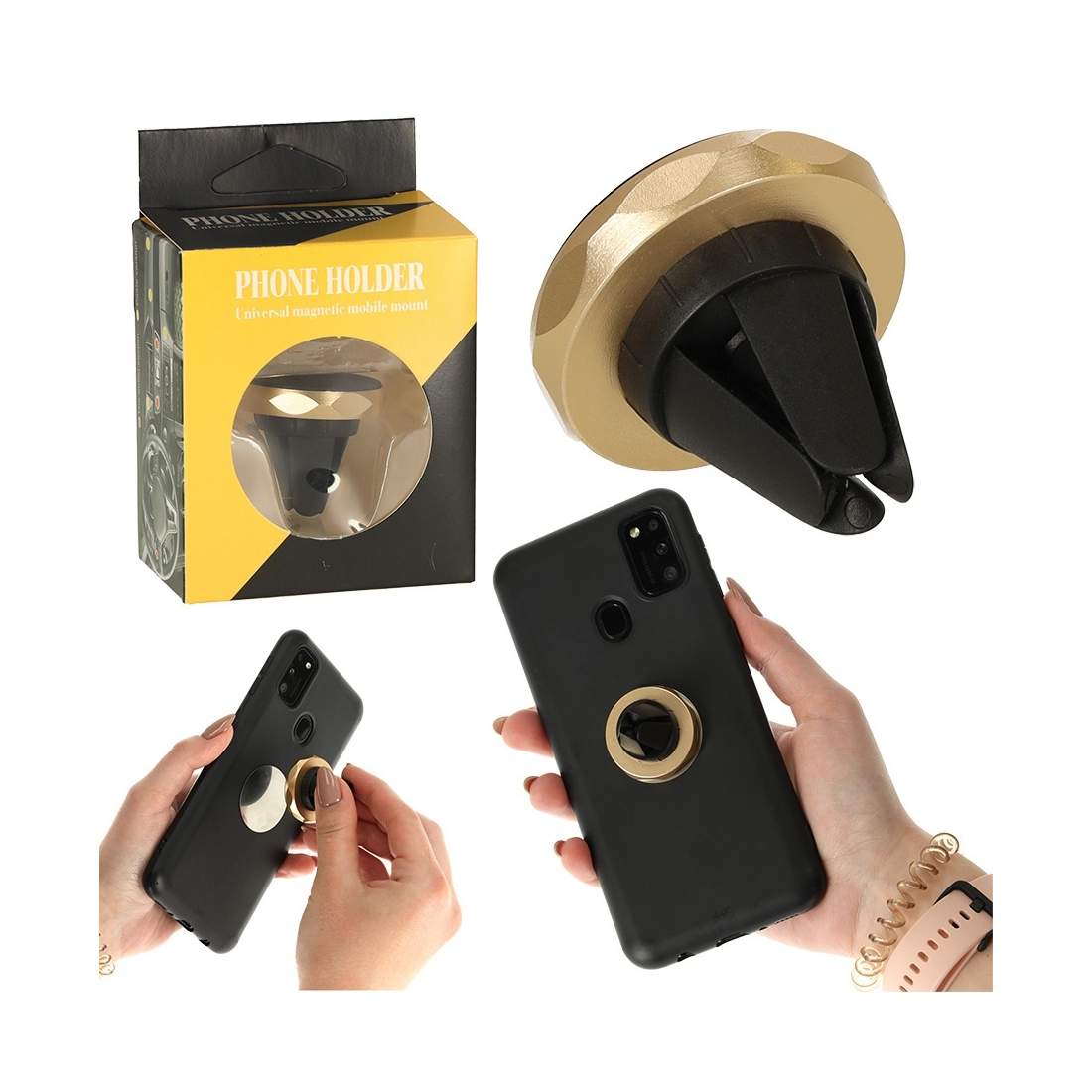 Magnetisk bilhållare för luftventil, enhandsmanövrering | Elektronik - Tillbehör Mobil & Surfplatta - Mobiltillbehör - Mobilkablar - Tillbehör | Pryloteket