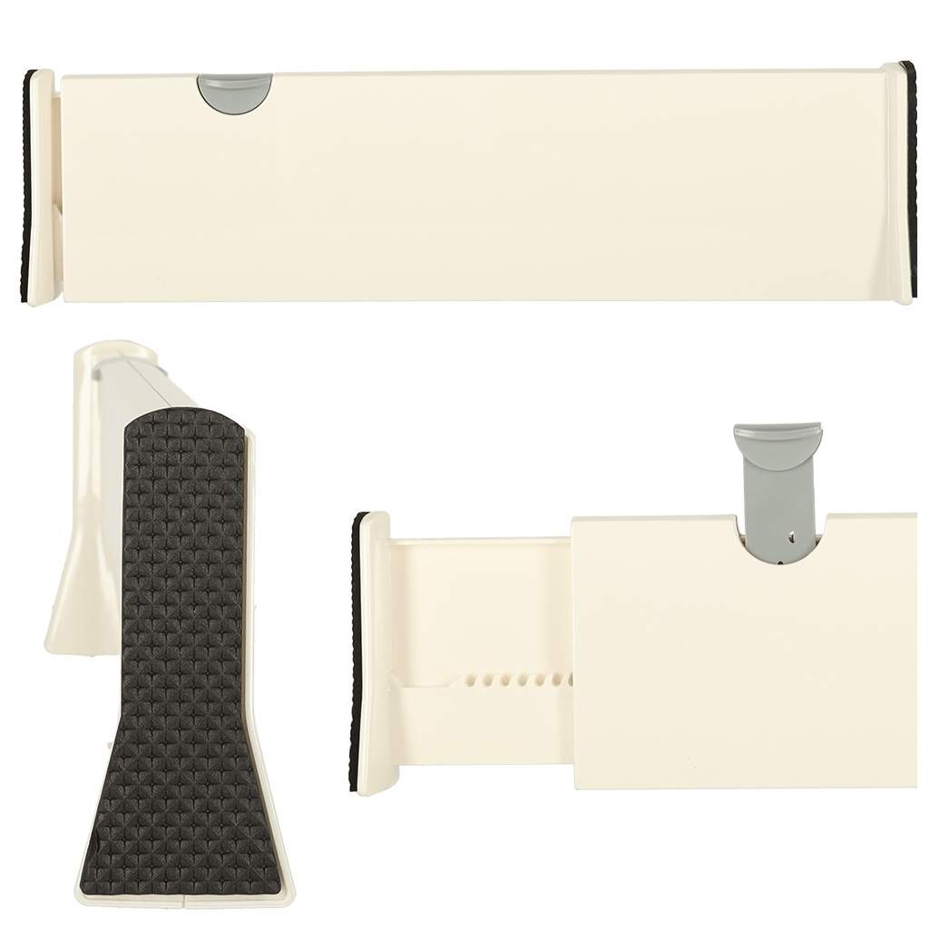 Skuffeopdeler i hvid plast med svampekant