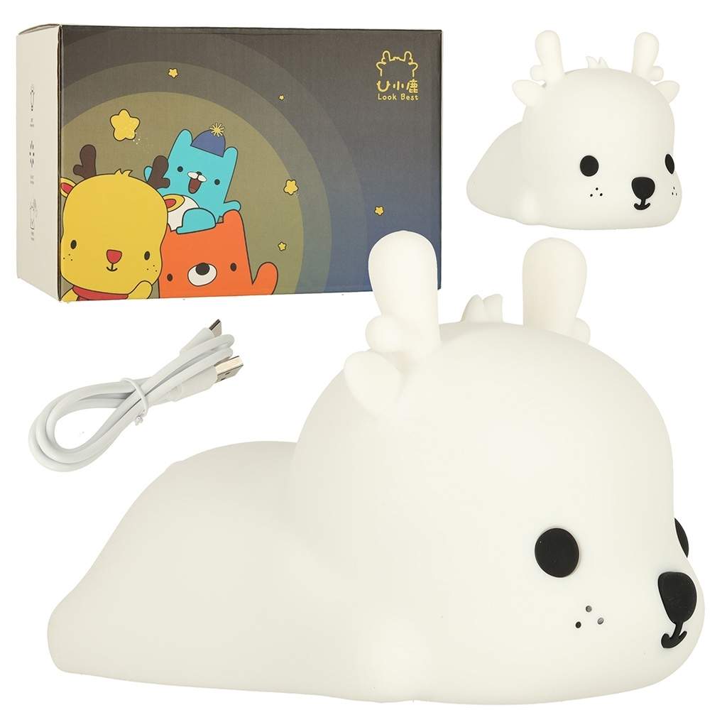 Charmerende hjortenatlampe - berøringsstyret, ABS & silikone