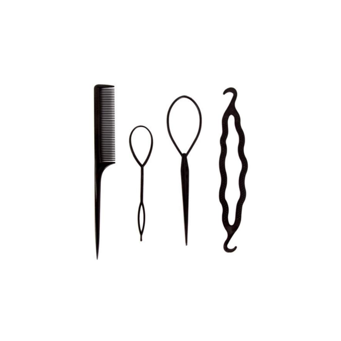 Hårstyling Set: Svart Kam, Öglor & Twister | Mode & Accessoarer - Accessoarer | Pryloteket