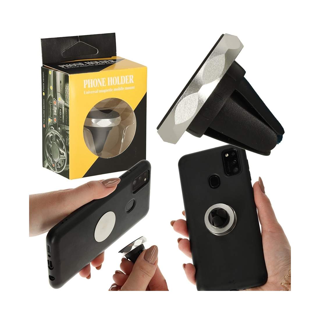 Magnetisk bilhållare för luftventil, enhandsmanövrering | Elektronik - Tillbehör Mobil & Surfplatta - Mobiltillbehör - Mobilkablar - Tillbehör | Pryloteket