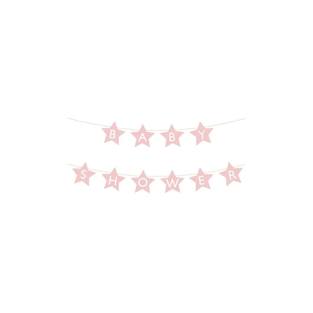 Stjärnformad Baby Shower-banderoll ljusrosa | Hem & Hobby | Pryloteket