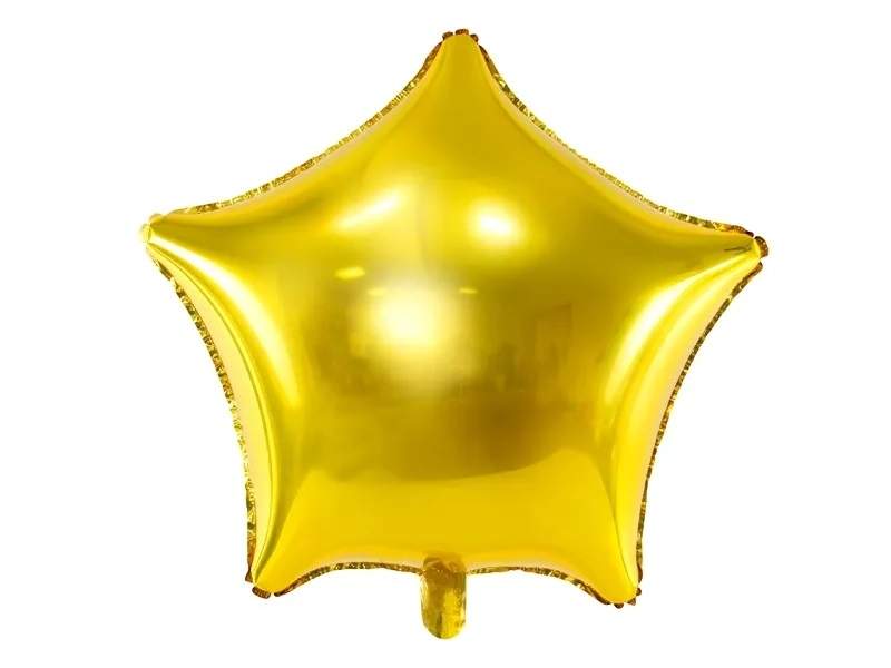 Stjerneformet guldballon 48 cm - Festdekoration