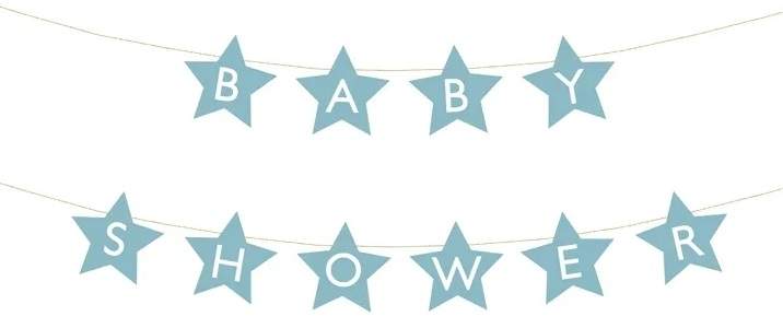 Stjerneformet Baby Shower Banner lyseblå billede