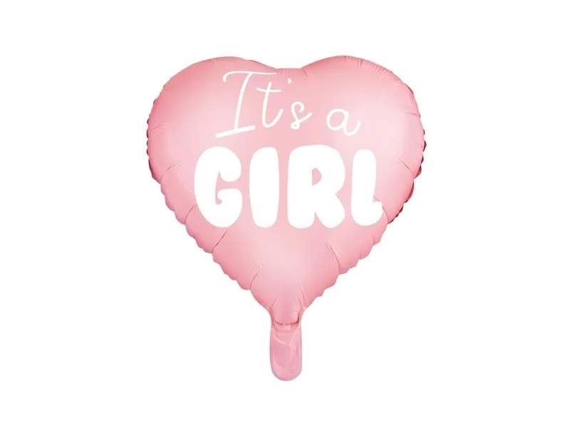 Pink Heart Balloon It"s a Girl - 48 cm'