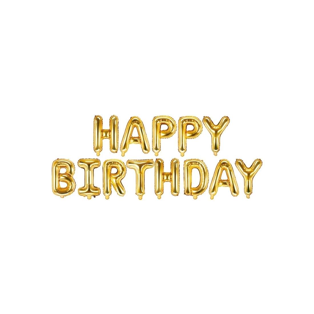 Folieballonger Guld Happy Birthday 340x35 cm | Hem & Hobby | Pryloteket