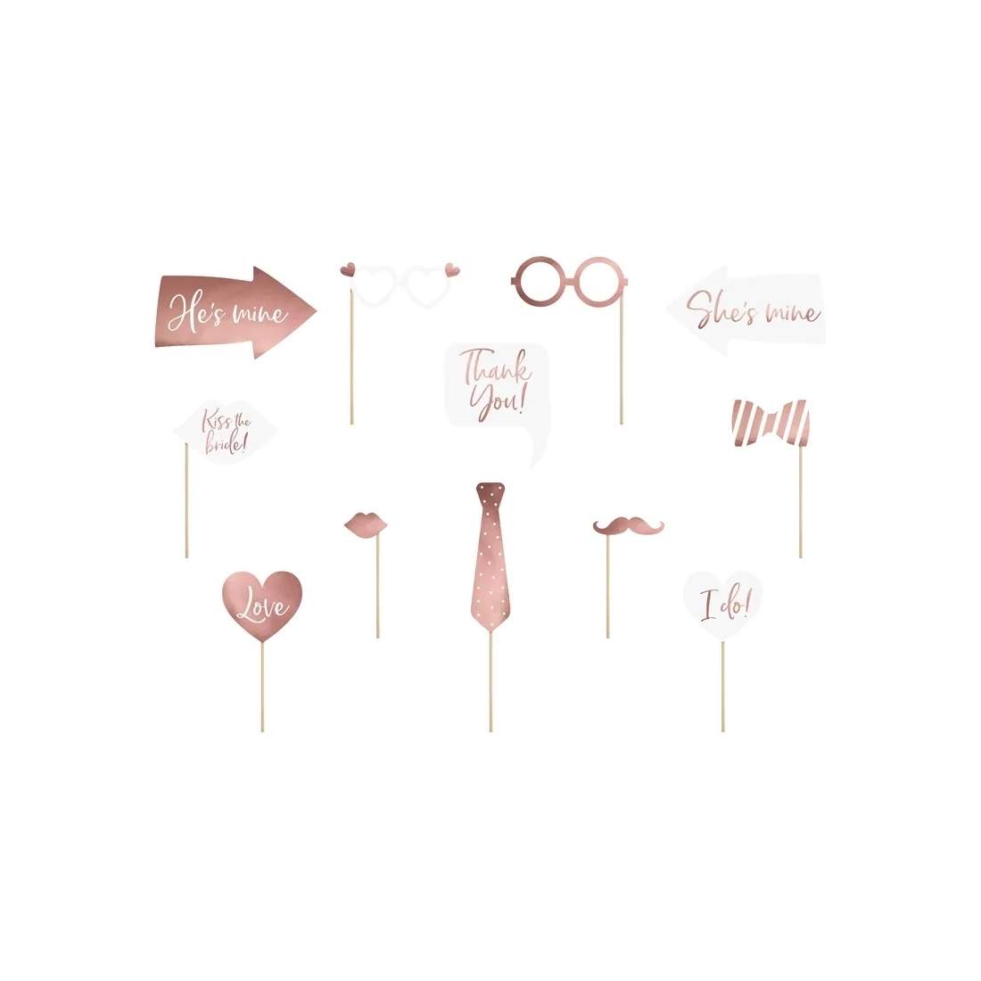 Bröllopsfotokiosk Rekvisita Rosa/Vit 12 Delar | Elektronik - Tillbehör Mobil & Surfplatta - Mobiltillbehör - Mobilkablar - Tillbehör | Pryloteket