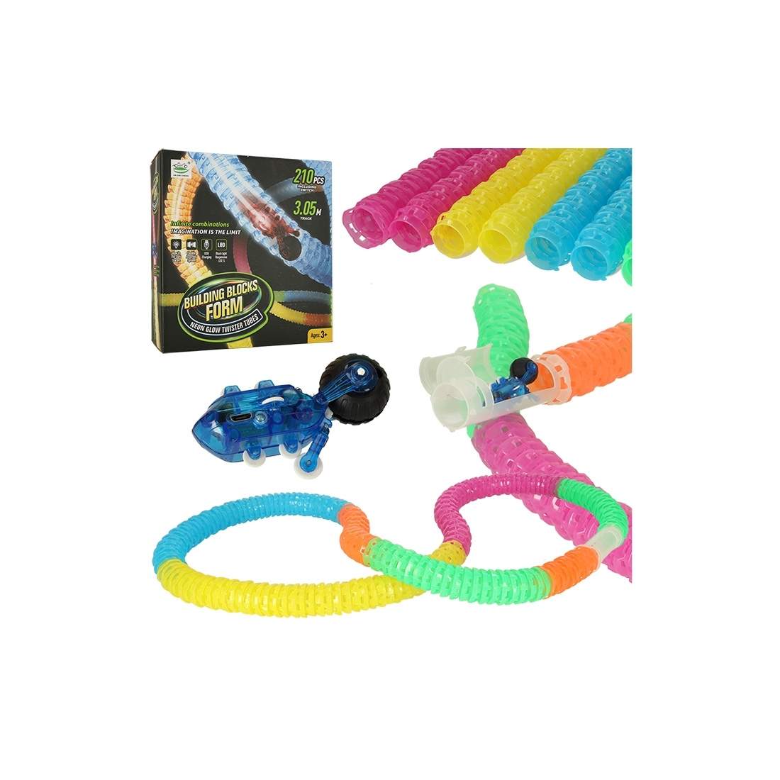 Färgglad Byggbar Bilbana med 210 Delar | Hem & Hobby - Hem & Hushåll - Bygg | Pryloteket