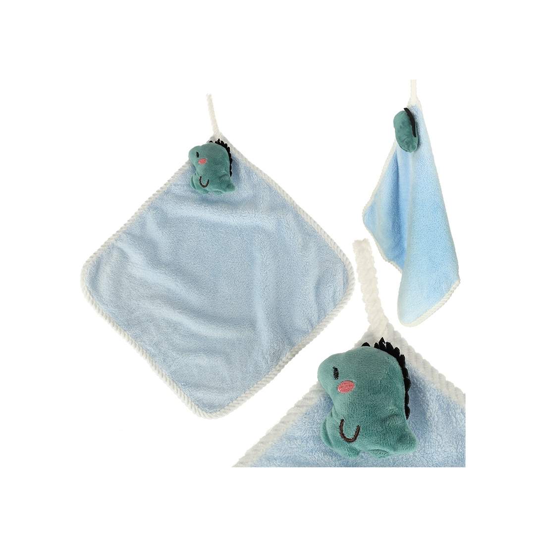 Mjuk Blå Babyhandduk med Dinosauriemotiv | Elektronik - Tillbehör Mobil & Surfplatta - Mobiltillbehör - Mobilkablar - Tillbehör | Pryloteket
