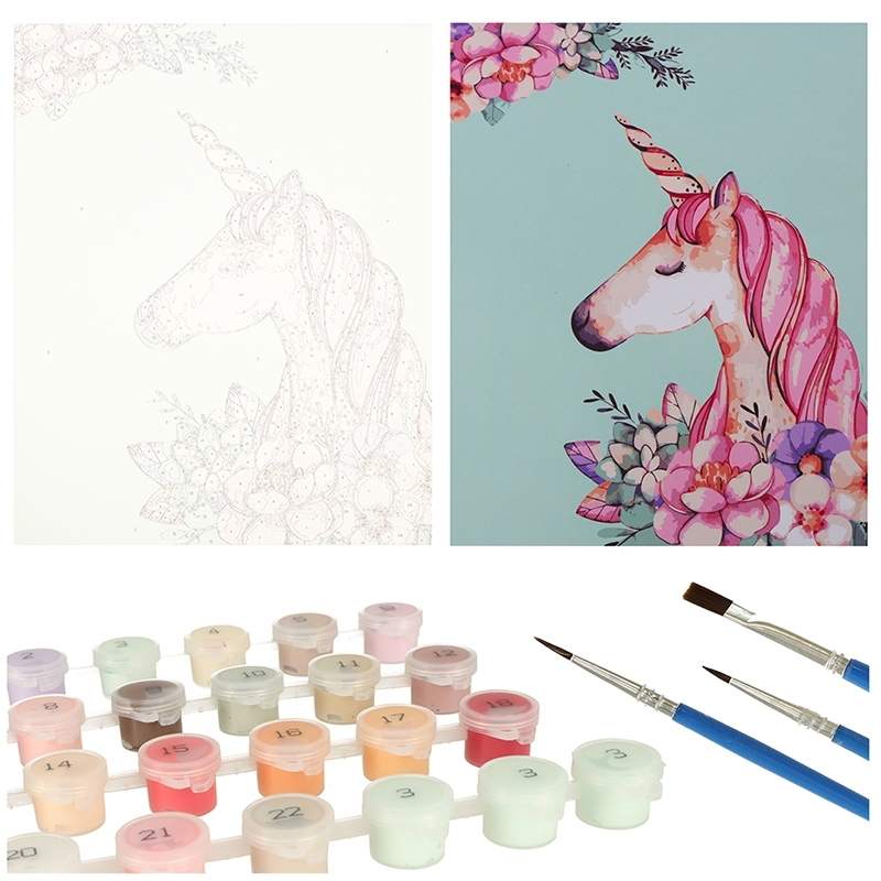 Måla efter siffror Enhörning 40x50cm med penslar | Mode & Accessoarer - Smycken, Smyckesset & Tillbehör - Ringar | Pryloteket